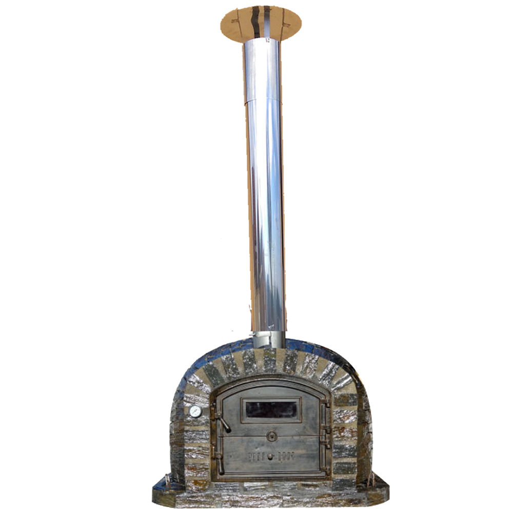 Steinbackofen Steinoptik Lisboa Petra AL 100x100cm, Gusstürl schwarz