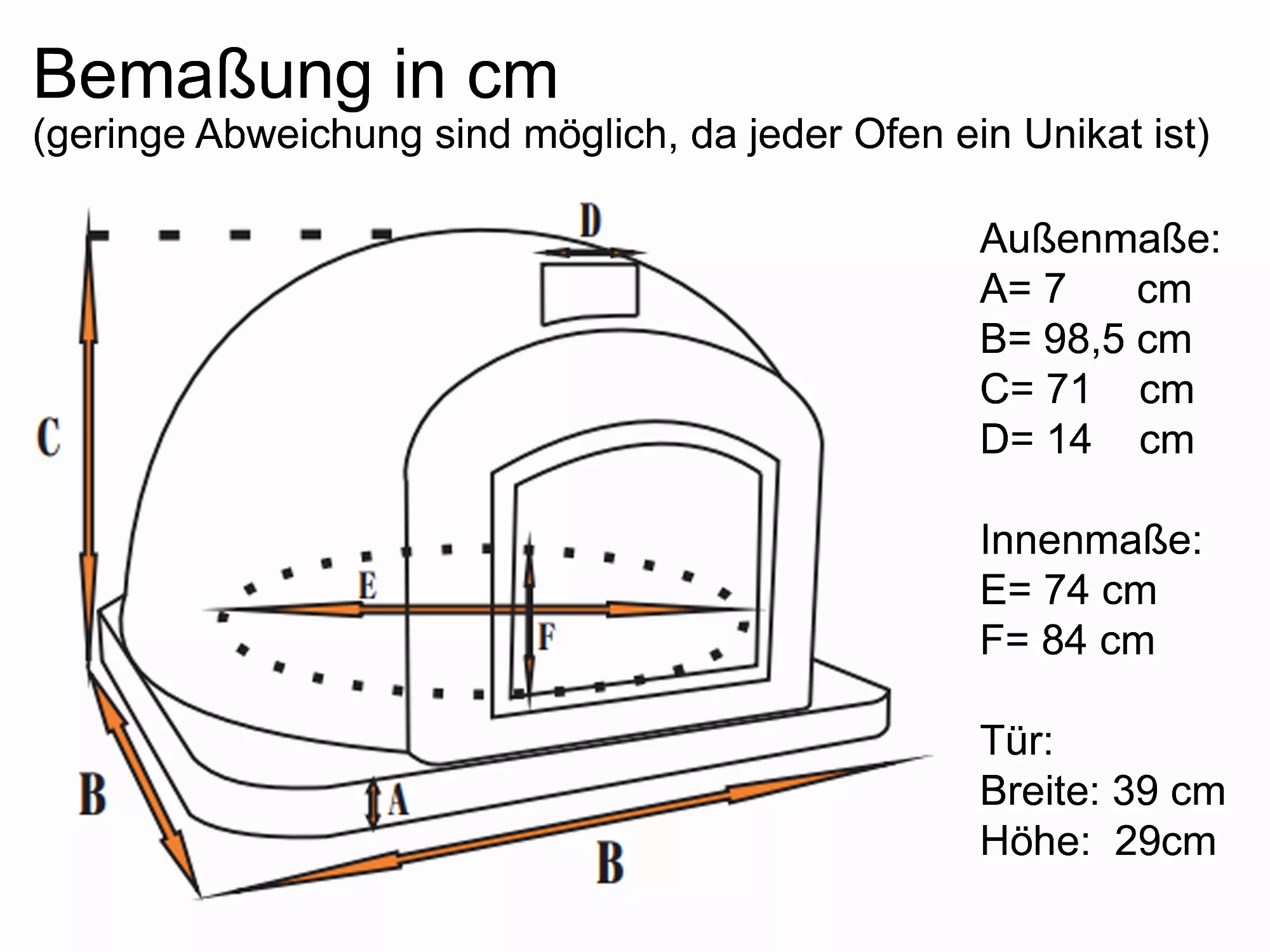 Holzbackofen "Venturared" AL mit Gußtüre und Sichtfenster 100x100cm – Bild 4