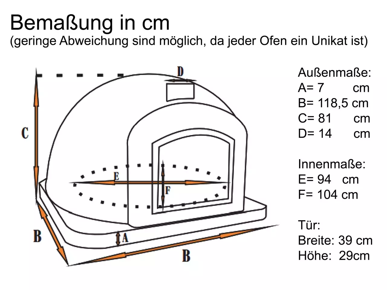 Holzbackofen "Venturared" AL mit Gußtüre und Sichtfenster 120x120cm – Bild 4